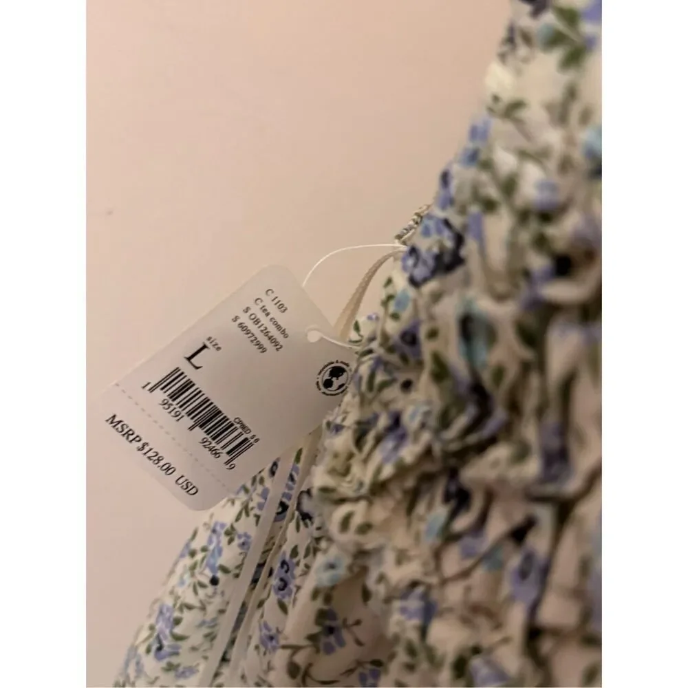 Free People Women's Petunia Cotton Short All Mini Dress Tea Combo L NEW